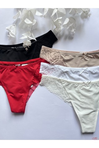 Трусики бразиліана з мікрофібри та мережива Annajolly 60811